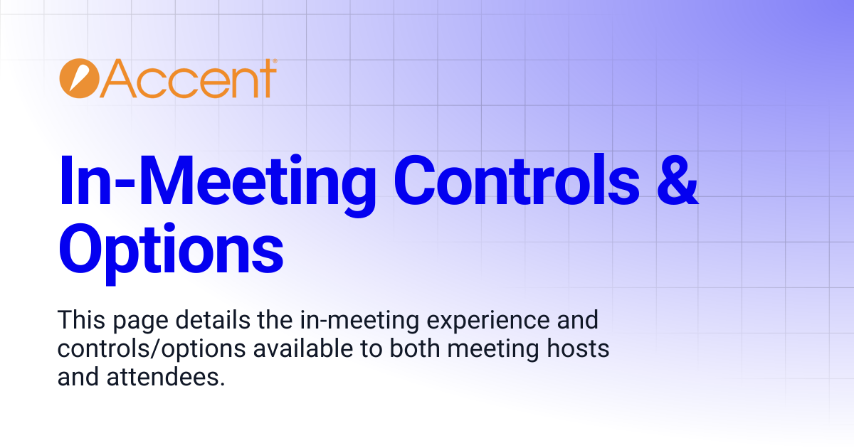 In-Meeting Controls & Options | VoiceONE Meetings User Guide